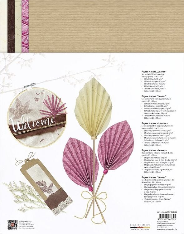 Produktbild: URSUS Spezialpapiere Paper Nature Leaves, 23 x 33 cm