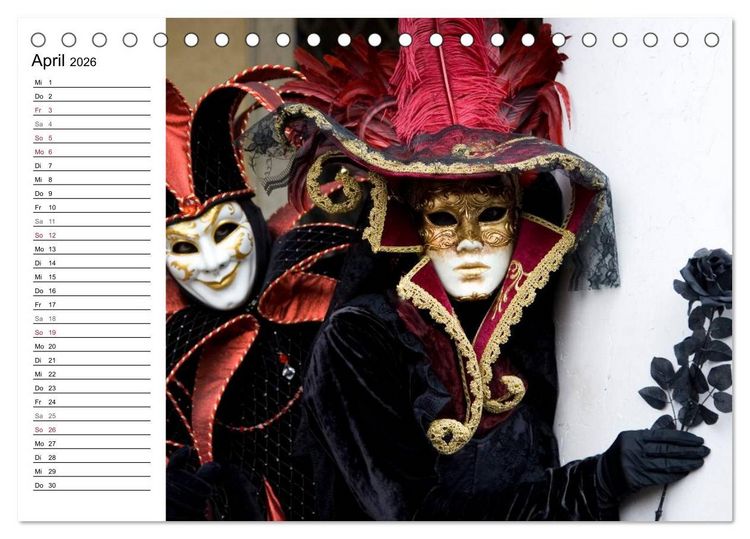Produktbild: Carnevale di Venezia 2026 (Tischkalender 2026 DIN A5 quer), CALVENDO Monatskalender