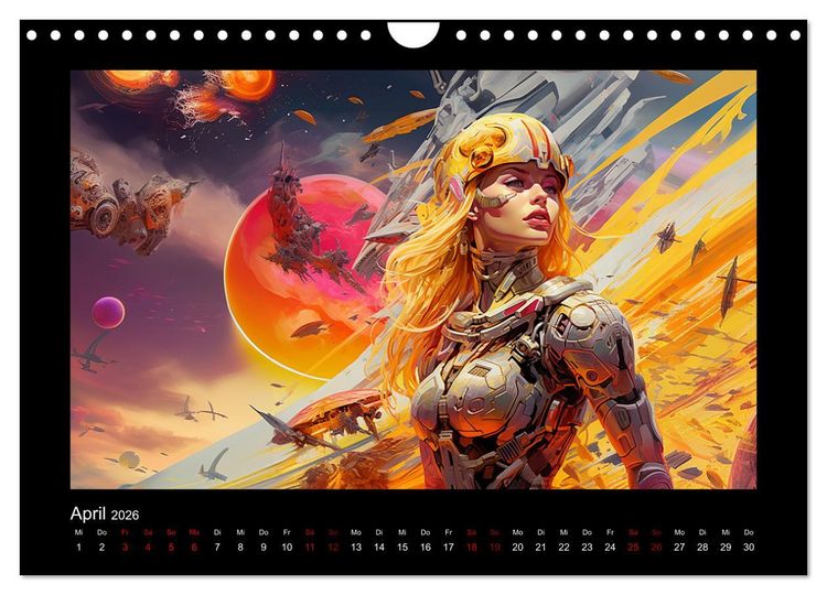 Produktbild: Amazonen im All (Wandkalender 2026 DIN A4 quer), CALVENDO Monatskalender
