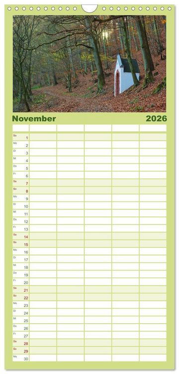 Produktbild: Familienplaner 2026 - Traumhafte Wege durch die Eifel mit 5 Spalten (Wandkalender, 21 x 45 cm) CALVENDO