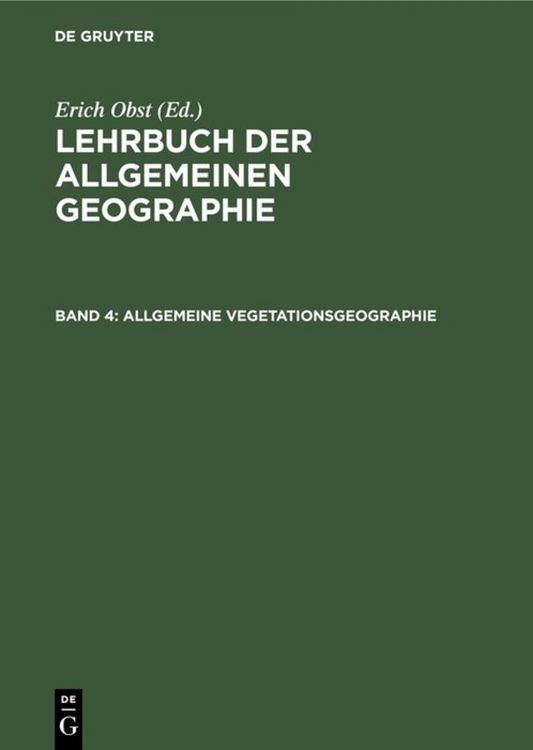 Produktbild: Allgemeine Vegetationsgeographie