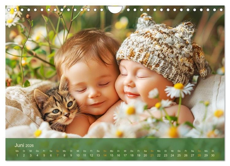 Produktbild: Zauberhafte Babys. S&uuml;&szlig;e Momente mit niedlichen Tieren (Wandkalender 2026 DIN A4 quer), CALVENDO Monatskalender