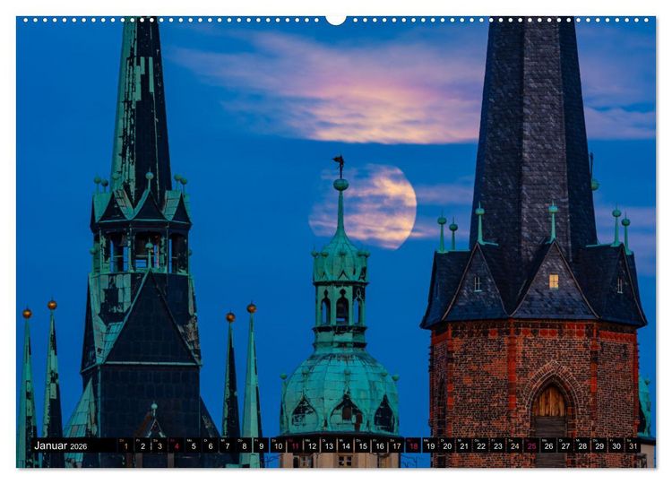 Produktbild: Halle-Luna - Monds&uuml;chtig in Halle-Saale (hochwertiger Premium Wandkalender 2026 DIN A2 quer), Kunstdruck in Hochglanz