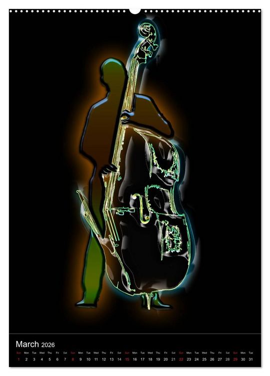 Produktbild: Jazz Over Time (High Quality Premium Wall Calendar 2026 DIN A2 portrait),CALVENDO 12 Month Wall Calendar