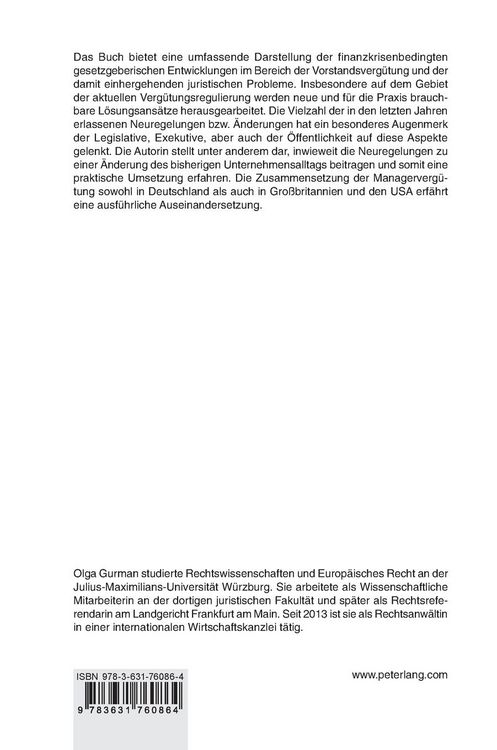 Produktbild: Die Vorstandsverg&uuml;tung nach der Finanzkrise