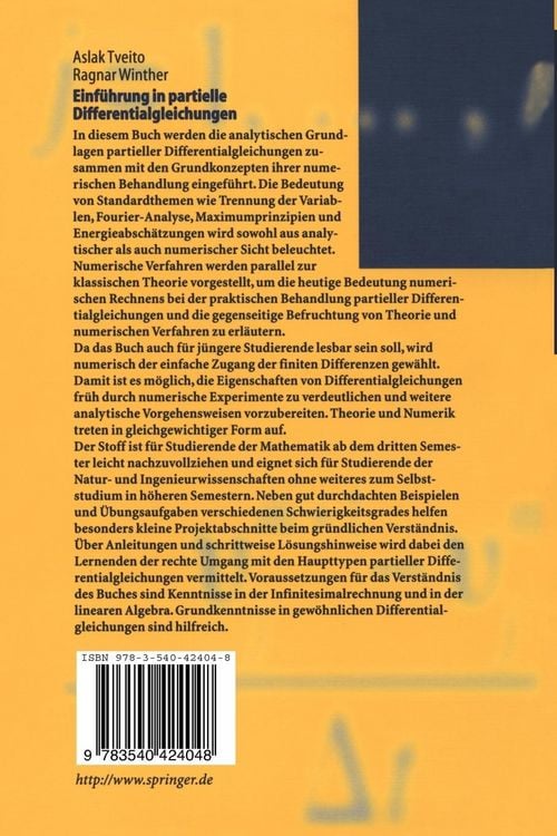 Produktbild: Einf&uuml;hrung in partielle Differentialgleichungen