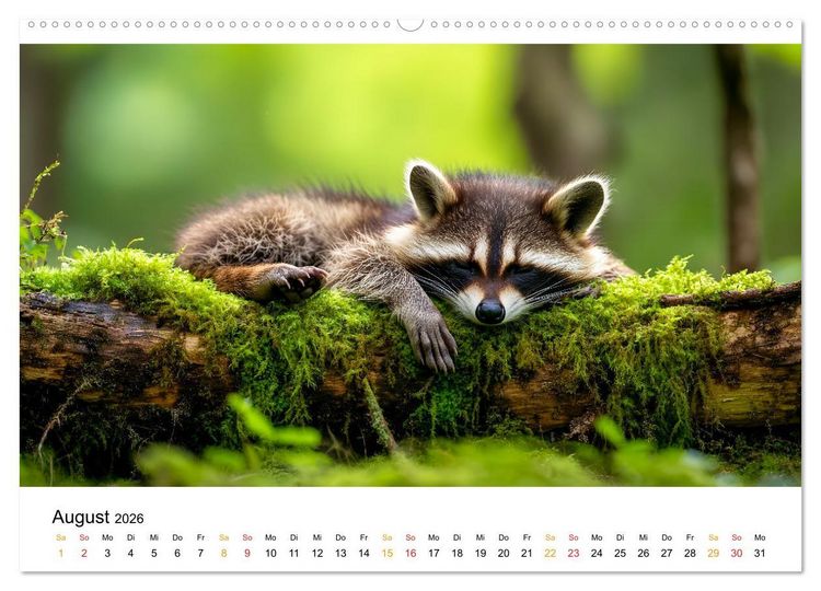 Produktbild: Wilde Tierwelt im Wald (hochwertiger Premium Wandkalender 2026 DIN A2 quer), Kunstdruck in Hochglanz
