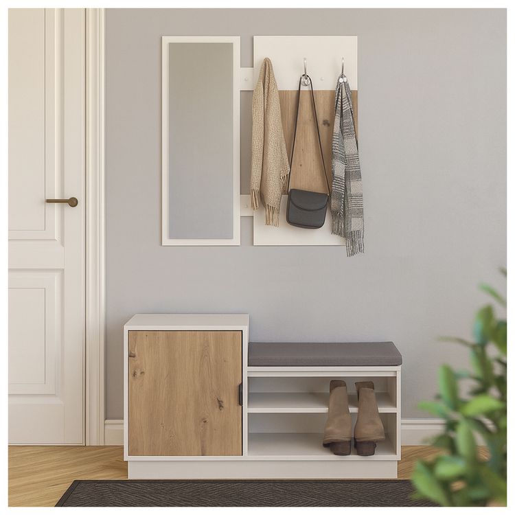 Produktbild: HTI-Living Garderobe Dana2 Wei&szlig; Artisaneiche Garderobe Dana2 Wei&szlig; Artisaneiche