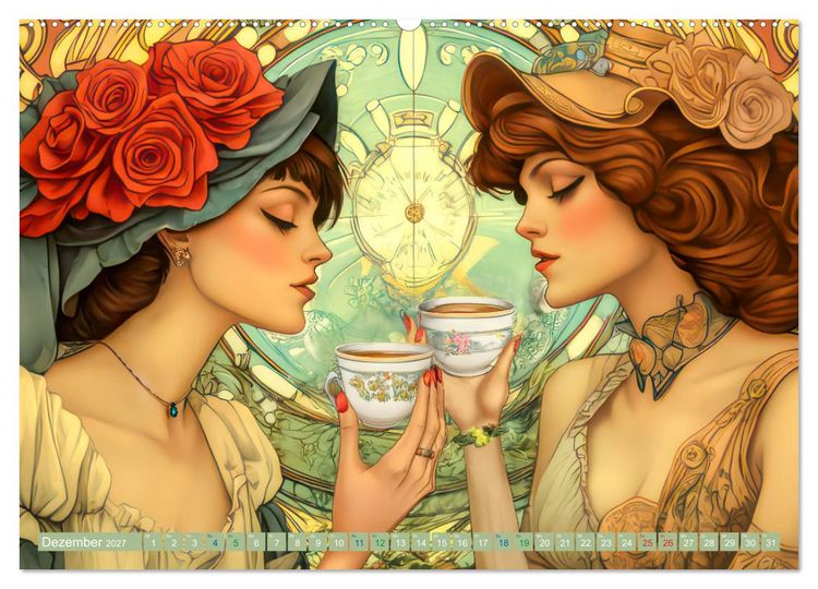 Produktbild: Die Epoche Art Nouveau - Mit eleganter Mode (Wandkalender 2027 DIN A2 quer), CALVENDO Monatskalender