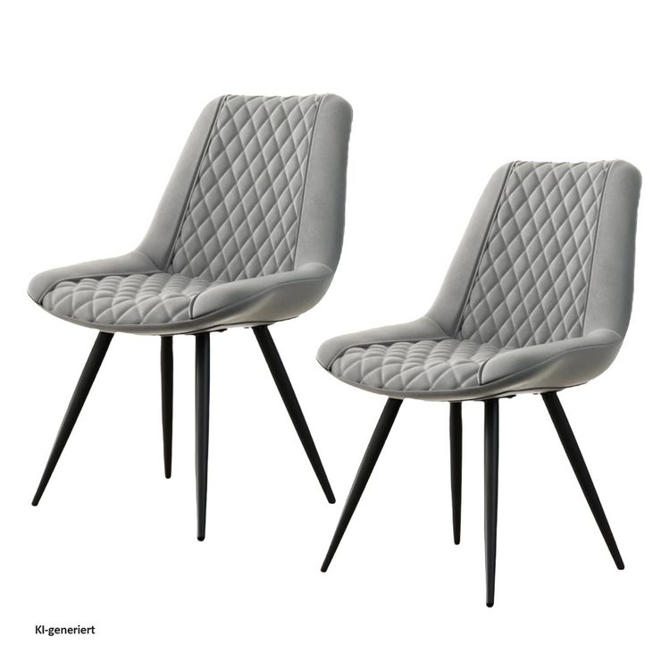 Produktbild: HTI-Living Esszimmerstuhl Astrid 2er-Set Kunstleder Grau