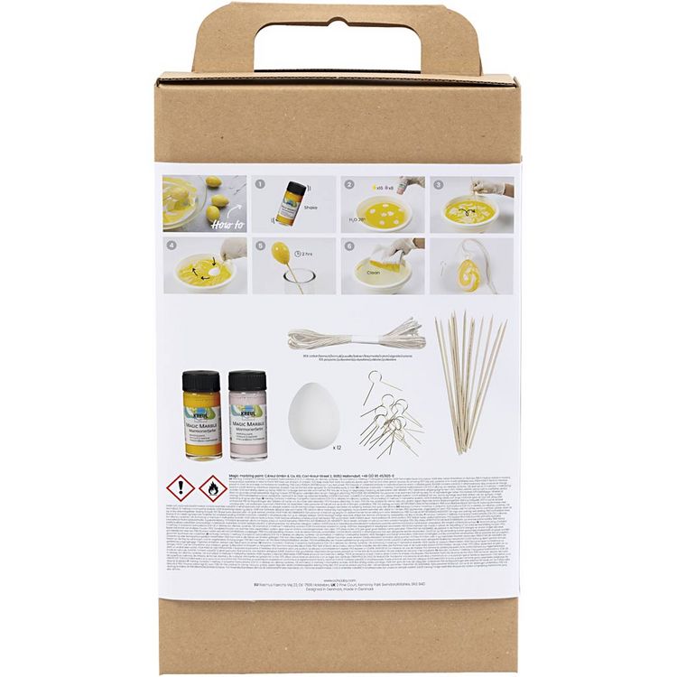 Produktbild: Creativ Company DIY Sets Dekoartikel Kreativ Set Marmorierung, Rosa, Gelb, Kreativ Box