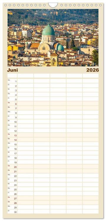 Produktbild: Familienplaner 2026 - Florenz - Impressionen mit 5 Spalten (Wandkalender, 21 x 45 cm) CALVENDO