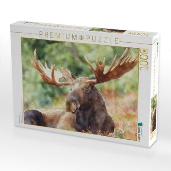 Produktbild: CALVENDO Puzzle Ruhender Elch | 1000 Teile Lege-Gr&ouml;&szlig;e 64x48cm Foto-Puzzle f&uuml;r gl&uuml;ckliche Stunden