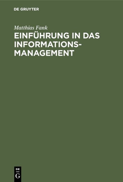 Produktbild: Einf&uuml;hrung in das Informationsmanagement