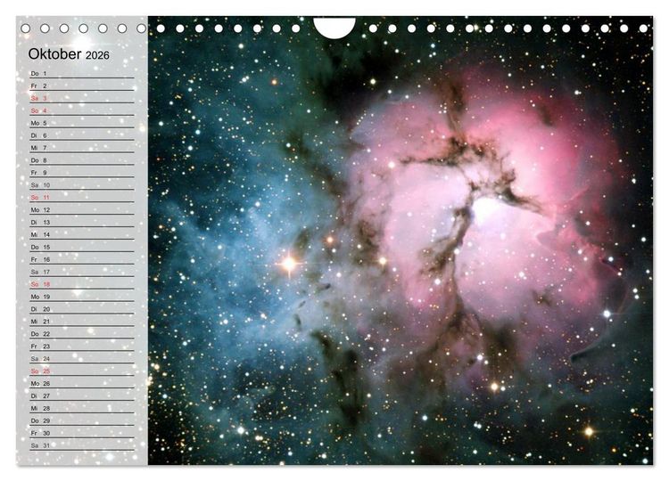 Produktbild: Universum. Farbenpracht der Gasnebel (Wandkalender 2026 DIN A4 quer), CALVENDO Monatskalender