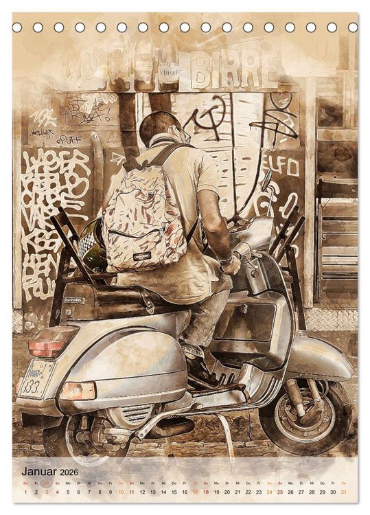 Produktbild: Motorroller - Vespa Galerie (Tischkalender 2026 DIN A5 hoch), CALVENDO Monatskalender