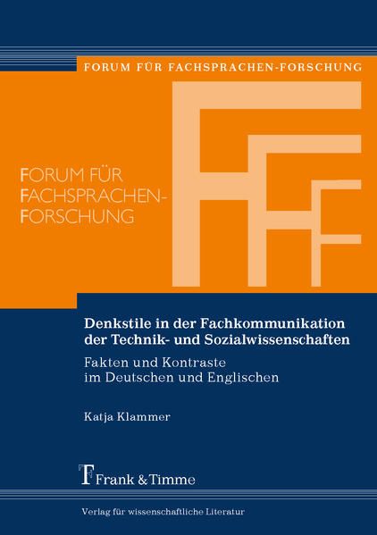 Produktbild: Denkstile in der Fachkommunikation der Technik- und Sozialwissenschaften