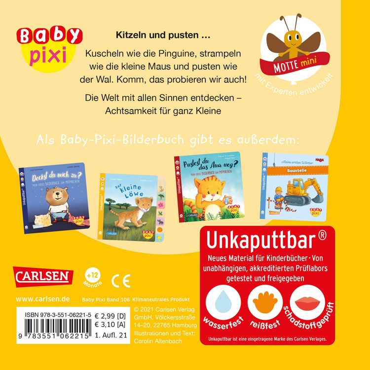 Produktbild: Baby Pixi (unkaputtbar) 106: Kitzeln und pusten, kuscheln und strampeln