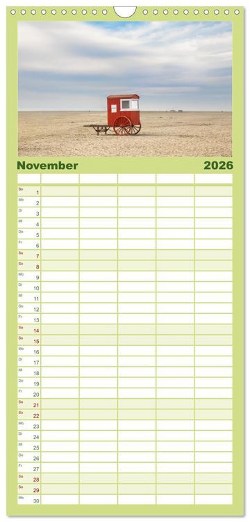 Produktbild: Familienplaner 2026 - Meine Insel Borkum mit 5 Spalten (Wandkalender, 21 x 45 cm) CALVENDO