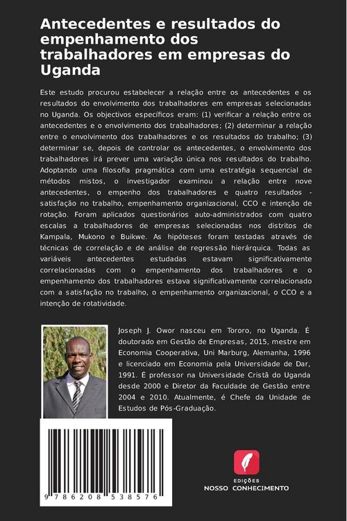 Produktbild: Antecedentes e resultados do empenhamento dos trabalhadores em empresas do Uganda