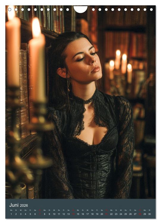 Produktbild: Gothic Girls - d&uuml;stere Frauen in schwarzer Gothic-Kleidung (Wandkalender 2026 DIN A4 hoch), CALVENDO Monatskalender