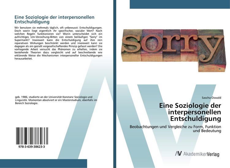 Produktbild: Eine Soziologie der interpersonellen Entschuldigung