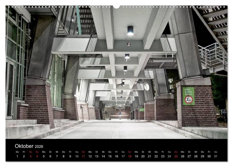 Produktbild: hamburg - night views (Wandkalender 2026 DIN A2 quer), CALVENDO Monatskalender