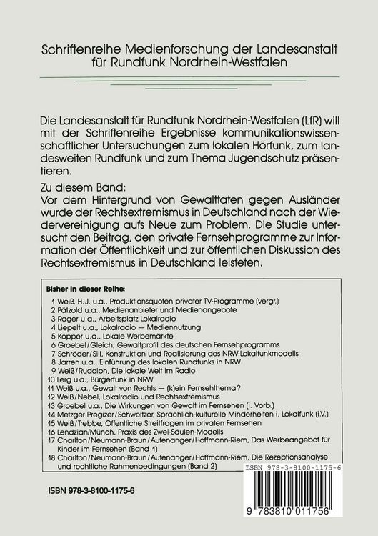 Produktbild: Gewalt von Rechts &mdash; (k)ein Fernsehthema?