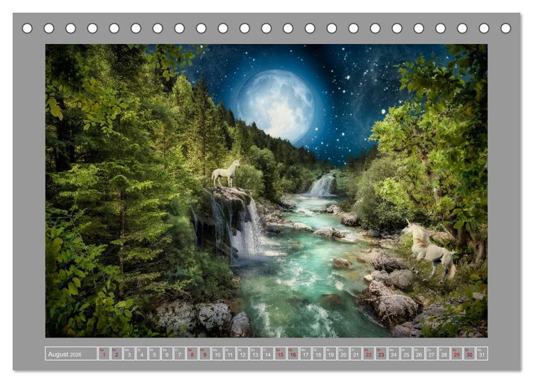 Produktbild: Zeit der Einh&ouml;rner (Tischkalender 2026 DIN A5 quer), CALVENDO Monatskalender