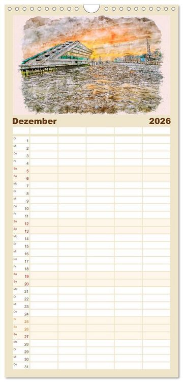 Produktbild: Familienplaner 2026 - Hamburg - malerische Metropole mit 5 Spalten (Wandkalender, 21 x 45 cm) CALVENDO