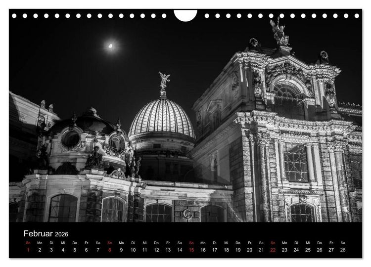 Produktbild: Dresden - Elbflorenz bei Nacht (Wandkalender 2026 DIN A4 quer), CALVENDO Monatskalender