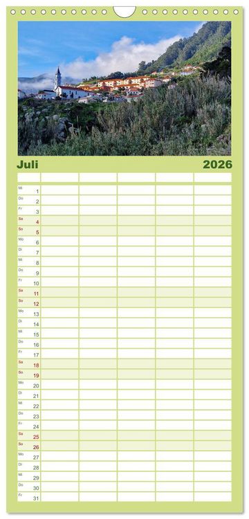 Produktbild: Familienplaner 2026 - Fr&uuml;hlingstraum Madeira mit 5 Spalten (Wandkalender, 21 x 45 cm) CALVENDO