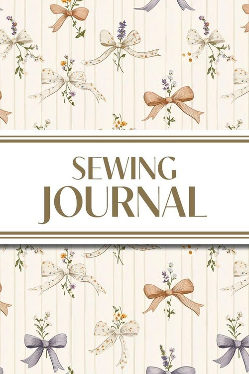 Produktbild: Sewing Journal (Orange and Purple Bows with Wildflowers on Cream Background)