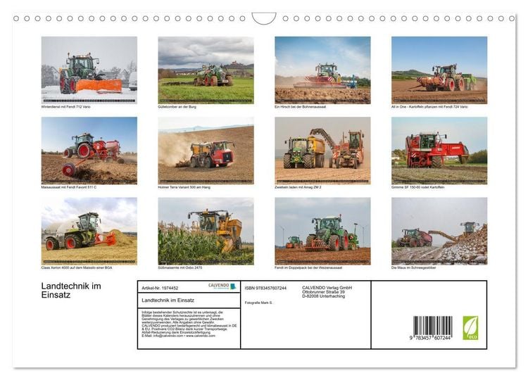 Produktbild: Landtechnik im Einsatz (Wandkalender 2026 DIN A3 quer), CALVENDO Monatskalender