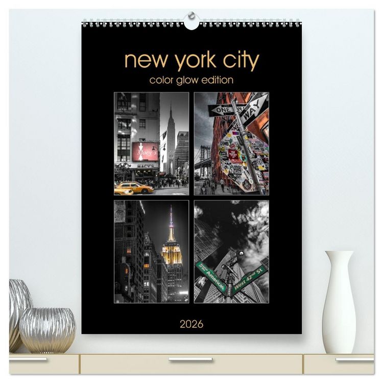 Produktbild: New York City - Color Glow Edition (hochwertiger Premium Wandkalender 2026 DIN A2 hoch), Kunstdruck in Hochglanz
