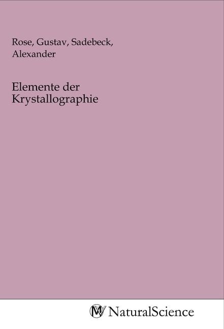 Produktbild: Elemente der Krystallographie