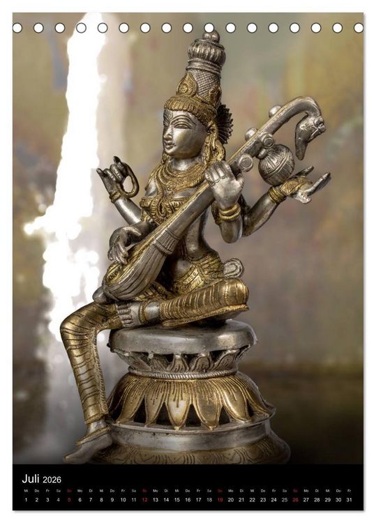 Produktbild: SKULPTUREN Hinduistische G&ouml;ttinnen und G&ouml;tter &bull; Buddhas (Tischkalender 2026 DIN A5 hoch), CALVENDO Monatskalender