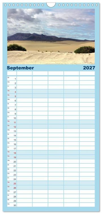 Produktbild: Familienplaner 2027 - Fuerteventura mit 5 Spalten (Wandkalender, 21 x 45 cm) CALVENDO