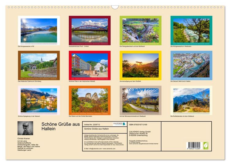Produktbild: Sch&ouml;ne Gr&uuml;&szlig;e aus Hallein (Wandkalender 2026 DIN A2 quer), CALVENDO Monatskalender