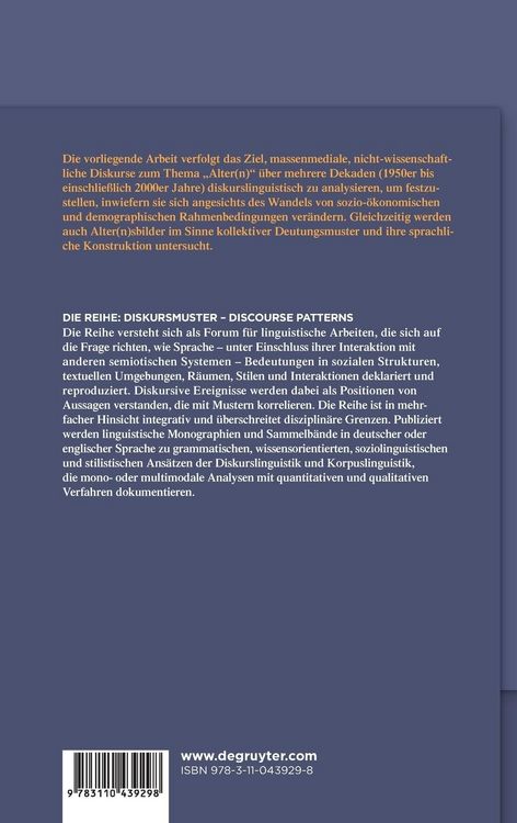 Produktbild: Diskurse des Alter(n)s