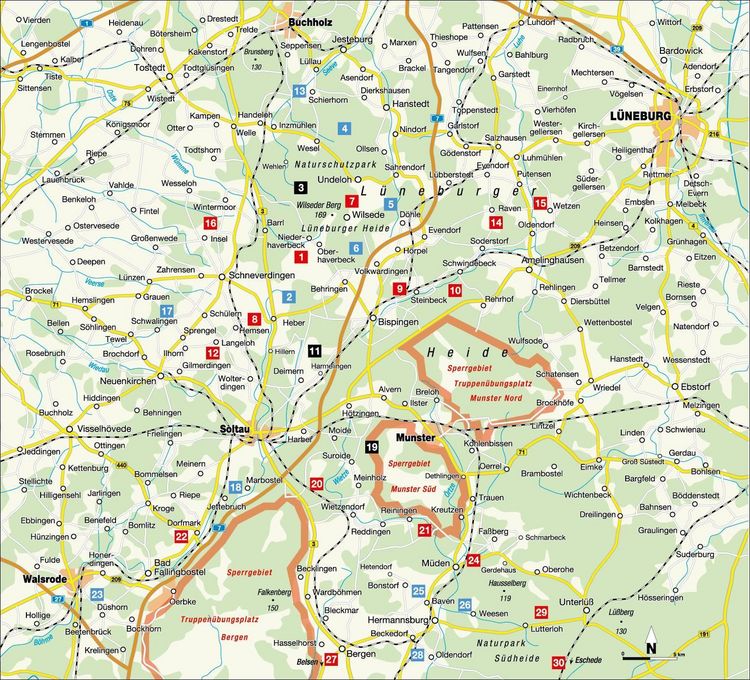 Produktbild: Die L&uuml;neburger Heide erfahren 30 Radtouren durch malerische Landschaften, zu reizvollen St&auml;dten und kulturellen Highlights