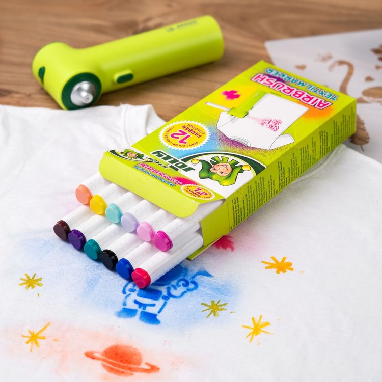 Produktbild: JOLLY Filzstifte Airbrush Textilmarker Nachf&uuml;llung, 12er Set