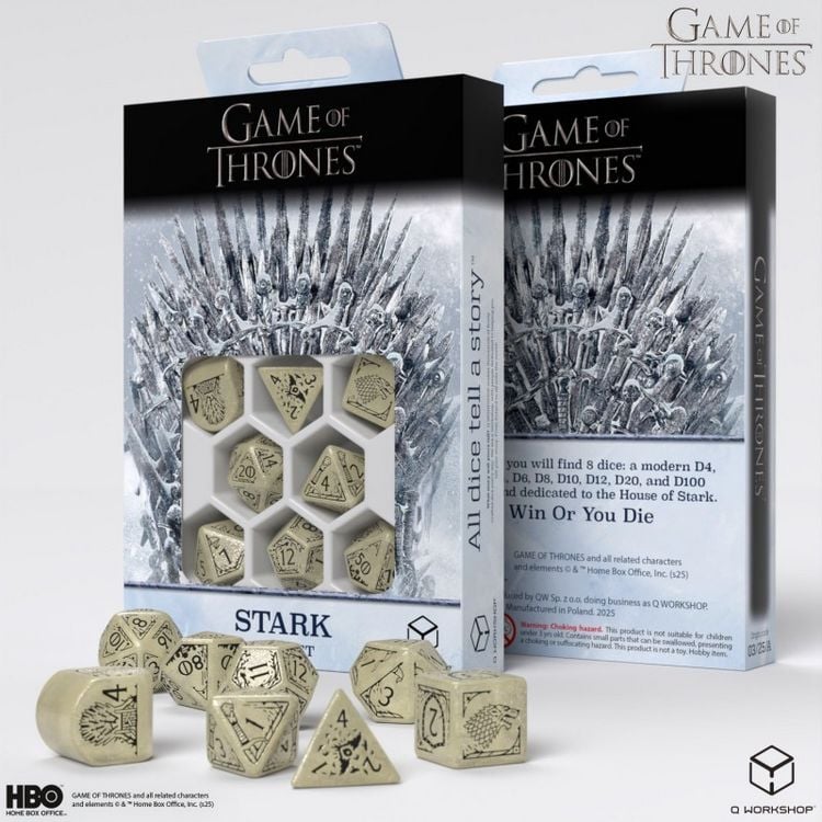 Produktbild: Q-Workshop QWO97676 - Game of Thrones, Stark Dice Set, 8-teilig