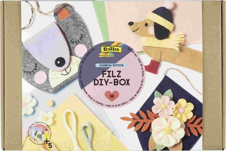 Produktbild: Folia  Filz Bastel Box Rainbow Edition, 36-teilig