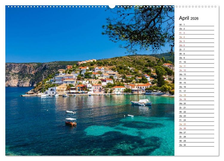 Produktbild: Griechische Inseln im Ionischen Meer (hochwertiger Premium Wandkalender 2026 DIN A2 quer), Kunstdruck in Hochglanz