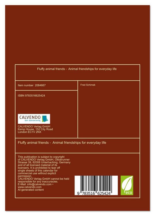 Produktbild: Fluffy animal friends - Animal friendships for everyday life (Desk Calendar 2026 DIN A5 portrait), CALVENDO 12 Month DeskCalendar