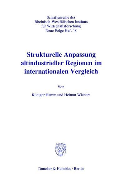 Produktbild: Strukturelle Anpassung altindustrieller Regionen im internationalen Vergleich.