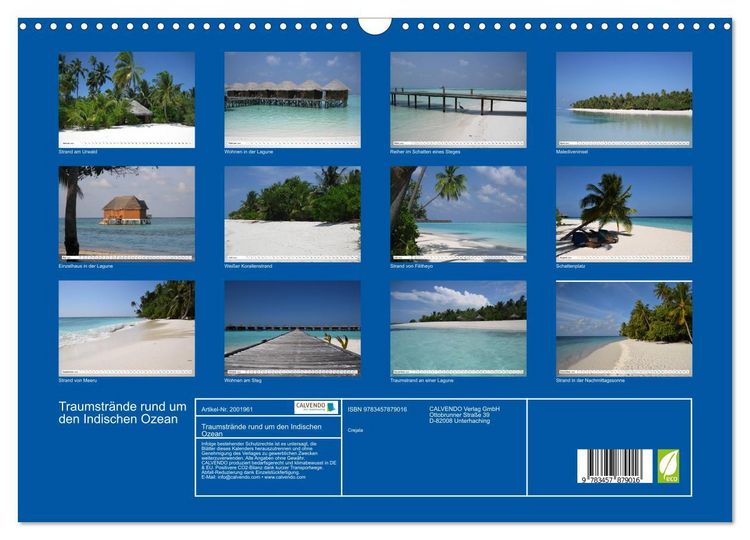 Produktbild: Traumstr&auml;nde rund um den Indischen Ozean (Wandkalender 2026 DIN A3 quer), CALVENDO Monatskalender