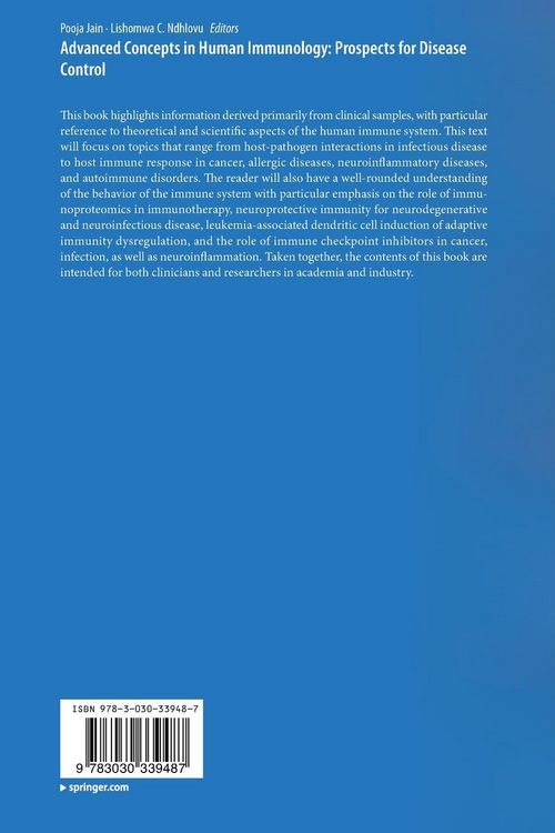Produktbild: Advanced Concepts in Human Immunology: Prospects for Disease Control