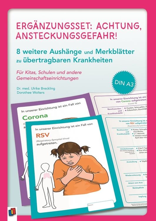 Produktbild: Erg&auml;nzungsset: Achtung, Ansteckungsgefahr! &ndash; 8 weitere Aush&auml;nge und Merkbl&auml;tter zu &uuml;bertragbaren Krankheiten